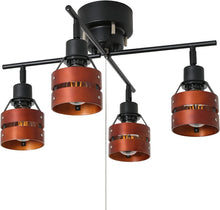 Cargar imagen en el visor de la galería, シーリングライト 4灯式 スポットライト 木目調 E26口金(需预订)
