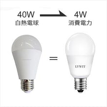 Cargar imagen en el visor de la galería, LED電球 E17口金 40W形相当 470LM 消費電力4W