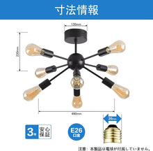 Lade das Bild in den Galerie-Viewer, ペンダントライト シーリングライト 照明器具 リビング 吊り下げ E26口金