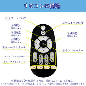 LEDリモコン 調色 調光 2.4HGz リモコン操作 3年保証