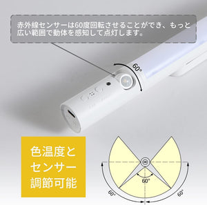 センサーライト LEDライト USB充電式 人感 自動点灯